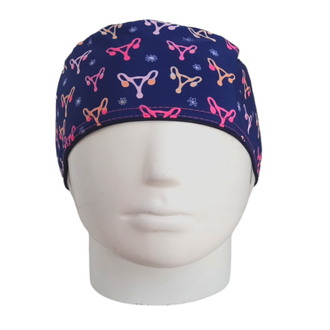 Gorro Quirúrgico Mujer y Portacarnet Ginecología Azul Oscuro - gorro antifluido para mujer Doctools - foto 3