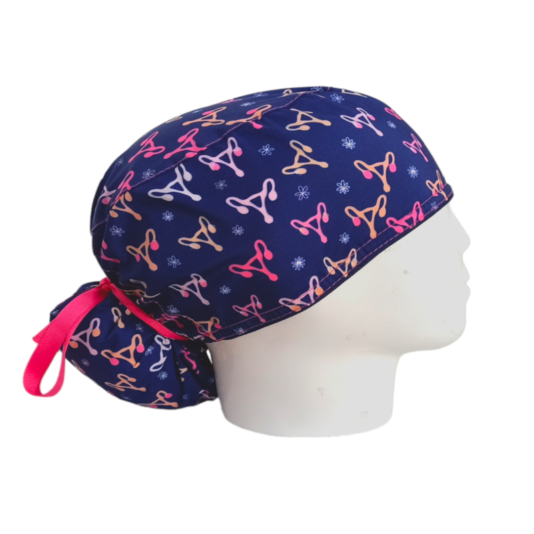 Gorro Quirúrgico Mujer y Portacarnet Ginecología Azul Oscuro - gorro antifluido para mujer Doctools - foto 2