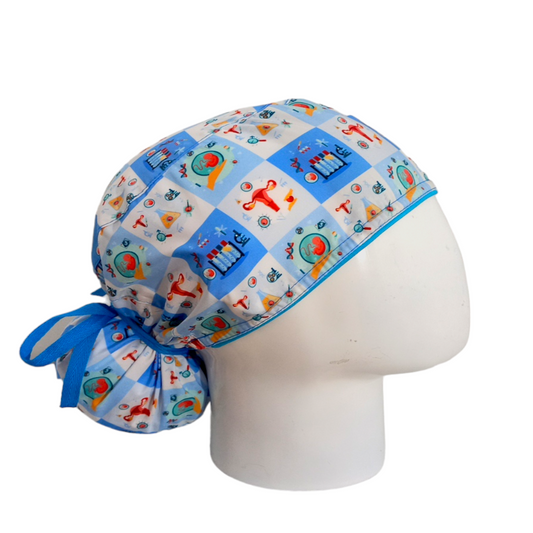 Gorro Quirúrgico Mujer y Portacarnet Ginecología Azul Claro - gorro antifluido para mujer Doctools - foto 2
