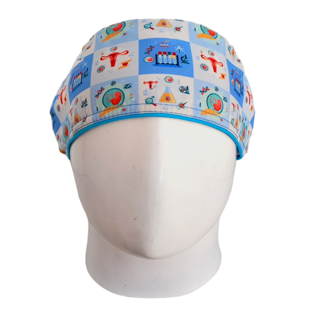 Gorro Quirúrgico Mujer y Portacarnet Ginecología Azul Claro - gorro antifluido para mujer Doctools - foto 3