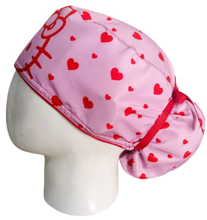 Gorro Quirúrgico Mujer y Portacarnet Hello Kitty Corazones - gorro antifluido para mujer Doctools - foto 1