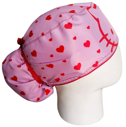 Gorro Quirúrgico Mujer y Portacarnet Hello Kitty Corazones - gorro antifluido para mujer Doctools - foto 2