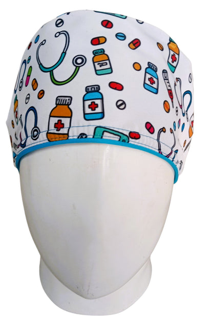 Gorro Quirúrgico Mujer y Portacarnet Medical Blanco - gorro antifluido para mujer Doctools - foto 3