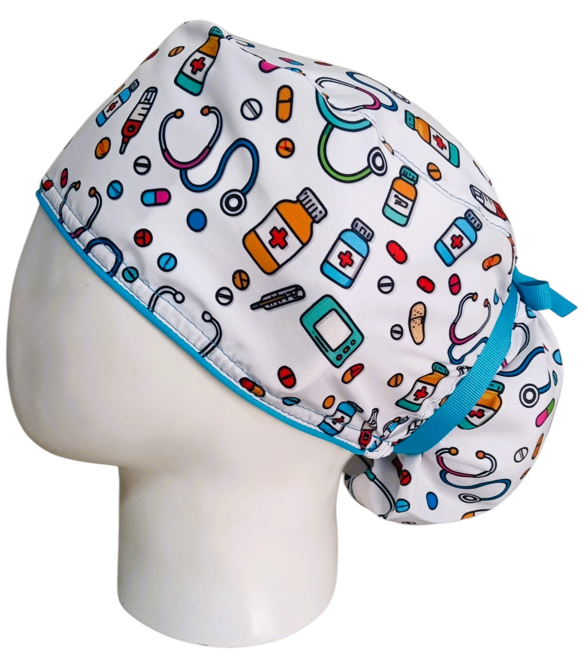 Gorro Quirúrgico Mujer y Portacarnet Medical Blanco - gorro antifluido para mujer Doctools - foto 1