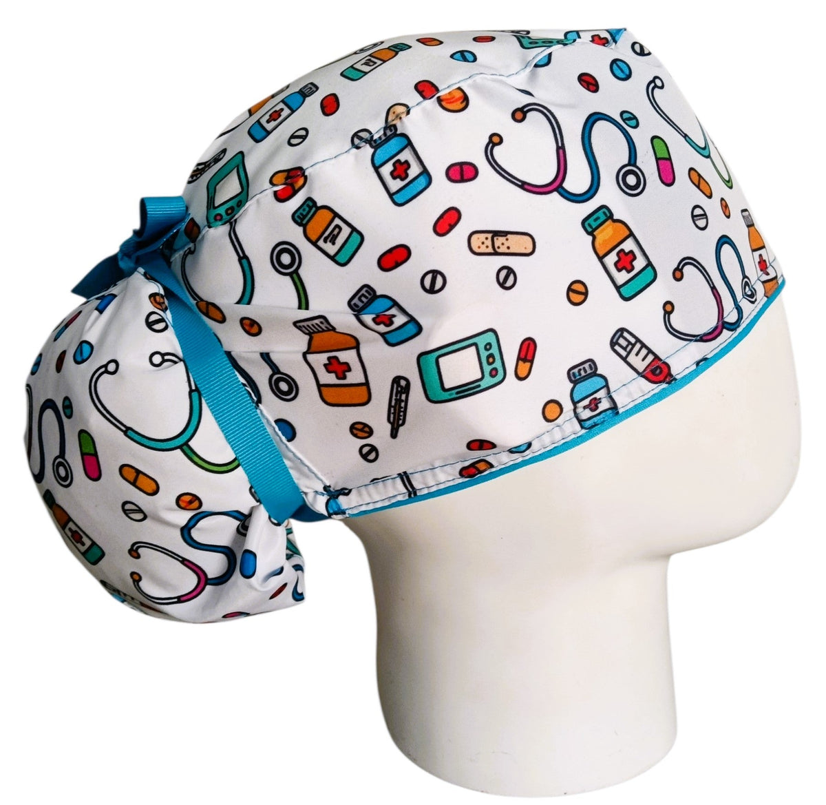 Gorro Quirúrgico Mujer y Portacarnet Medical Blanco - gorro antifluido para mujer Doctools - foto 2