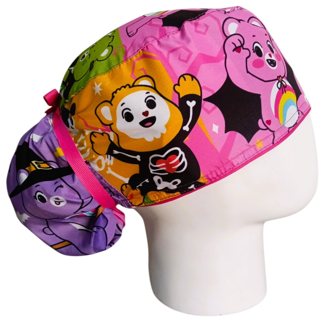 Gorro Quirúrgico Mujer y Portacarnet Ositos Cariñositos Halloween - gorro antifluido para mujer Doctools - foto 2