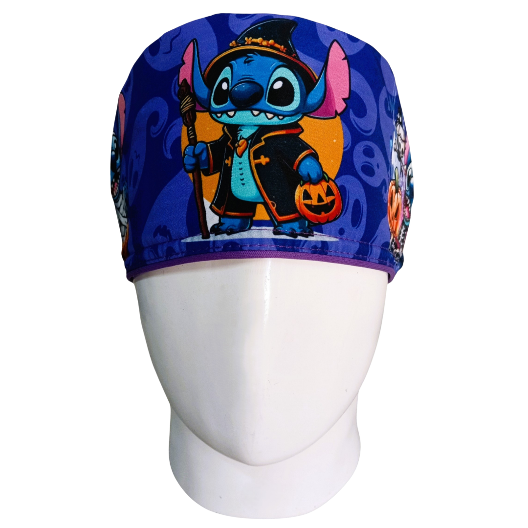 Gorro Quirúrgico Mujer y Portacarnet Stitch Azul Halloween - gorro antifluido para mujer Doctools - foto 3