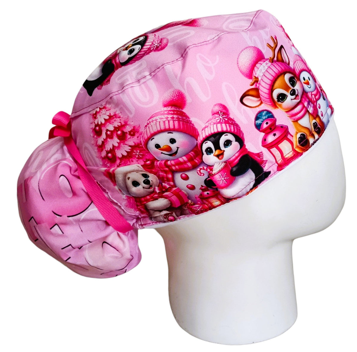 Gorro Quirúrgico Mujer y Portacarnet Navidad Rosa - gorro antifluido para mujer Doctools - foto 2