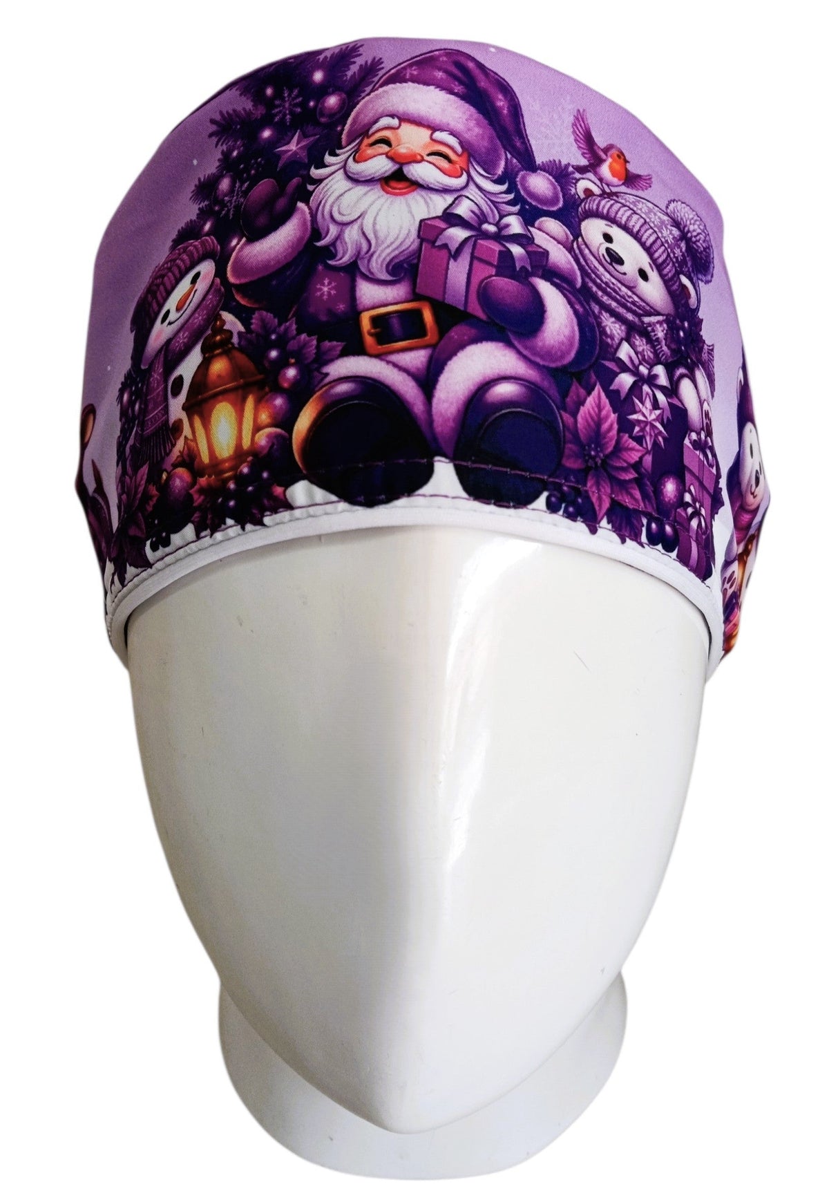 Gorro Quirúrgico Mujer y Portacarnet Navidad Morado - gorro antifluido para mujer Doctools - foto 3