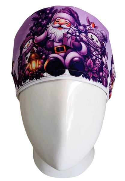 Gorro Quirúrgico Mujer y Portacarnet Navidad Morado - gorro antifluido para mujer Doctools - foto 3