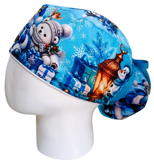 Gorro Quirúrgico Mujer y Portacarnet Navidad Azul - gorro antifluido para mujer Doctools - foto 1