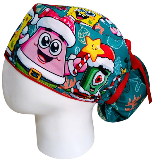 Gorro Quirúrgico Mujer y Portacarnet Bob Esponja Navidad - gorro antifluido para mujer Doctools - foto 1