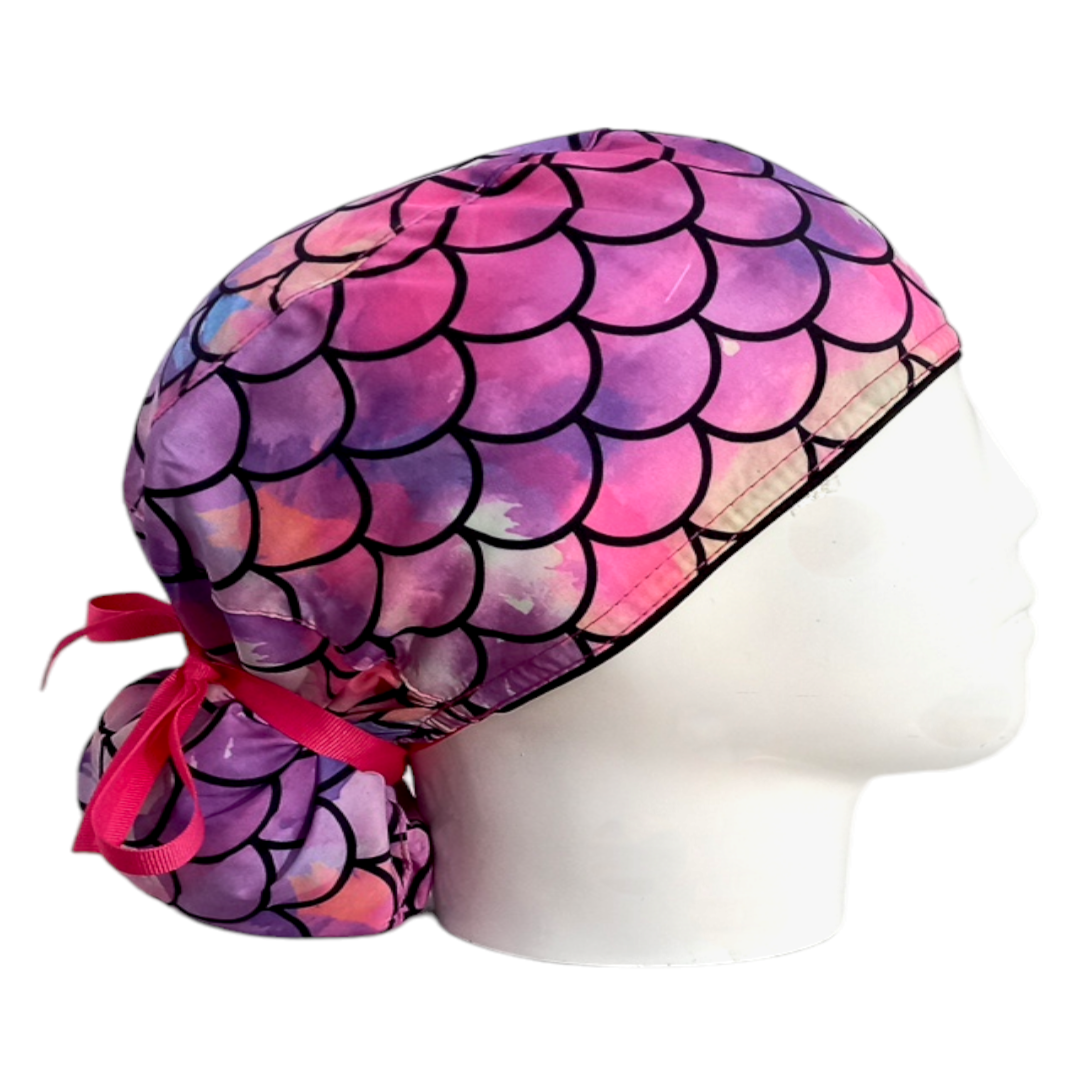 Gorro Quirúrgico Mujer y Portacarnet Escamas Negro - gorro antifluido para mujer Doctools - foto 2