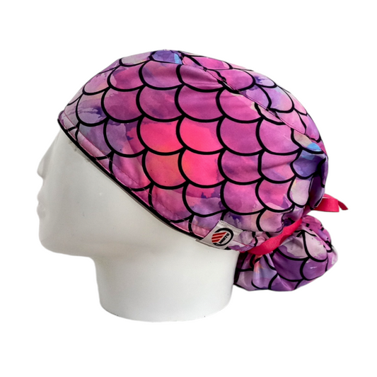 Gorro Quirúrgico Mujer y Portacarnet Escamas Negro - gorro antifluido para mujer Doctools - foto 1