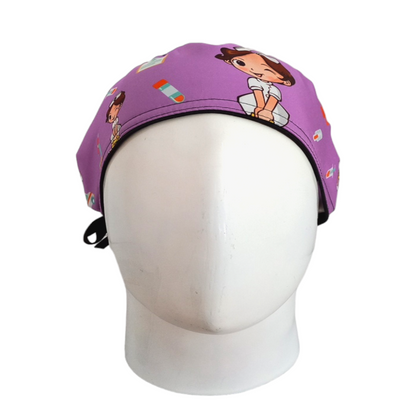 Gorro Quirúrgico Mujer y Portacarnet Enfermera Lila - gorro antifluido para mujer Doctools - foto 3