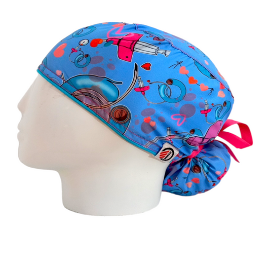 Gorro Quirúrgico Mujer y Portacarnet Dispositivos Azul Claro - gorro antifluido para mujer Doctools - foto 1