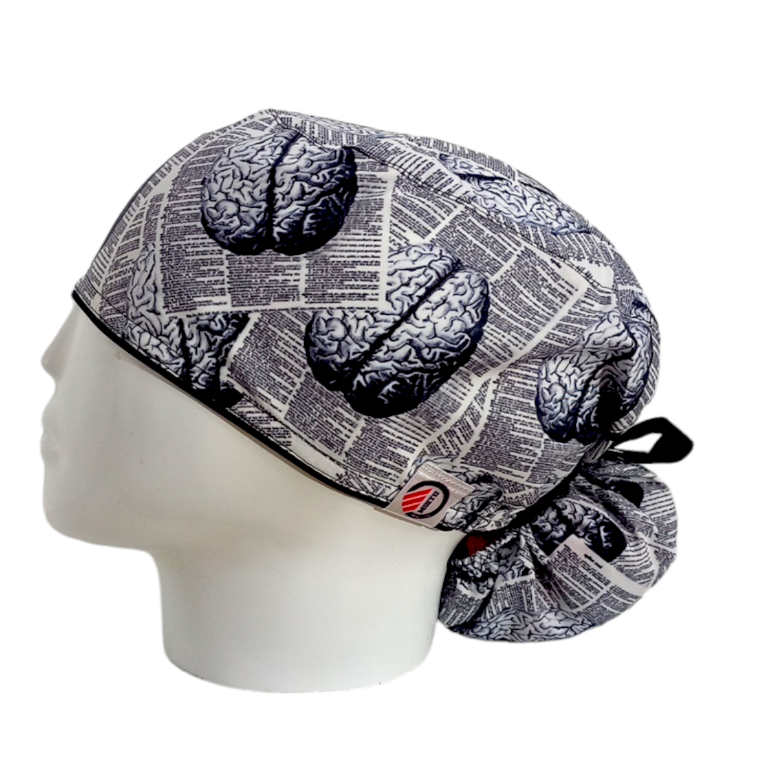 Gorro Quirúrgico Mujer y Portacarnet Cerebro Periódico - gorro antifluido para mujer Doctools - foto 1