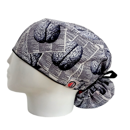 Gorro Quirúrgico Mujer y Portacarnet Cerebro Periódico - gorro antifluido para mujer Doctools - foto 1