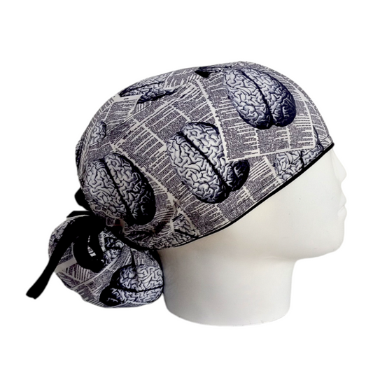 Gorro Quirúrgico Mujer y Portacarnet Cerebro Periódico - gorro antifluido para mujer Doctools - foto 2