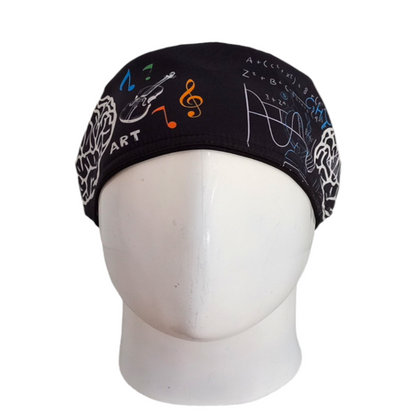 Gorro Quirúrgico Mujer y Portacarnet Cerebro Hemisferios Negro - gorro antifluido para mujer Doctools - foto 3