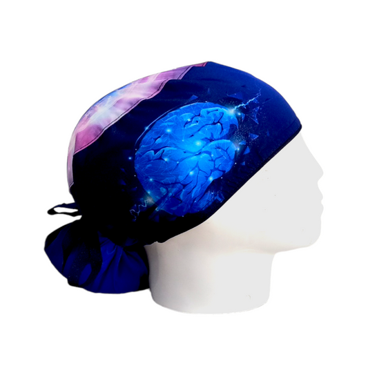 Gorro Quirúrgico Mujer y Portacarnet Cerebro Azul - gorro antifluido para mujer Doctools - foto 2