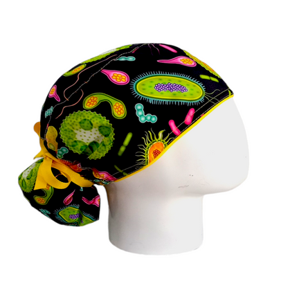 Gorro Quirúrgico Mujer y Portacarnet Células Negro - gorro antifluido para mujer Doctools - foto 2