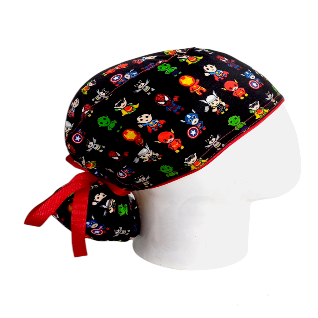 Gorro Quirúrgico Mujer y Portacarnet Superhéroes Baby Negro - gorro antifluido para mujer Doctools - foto 2