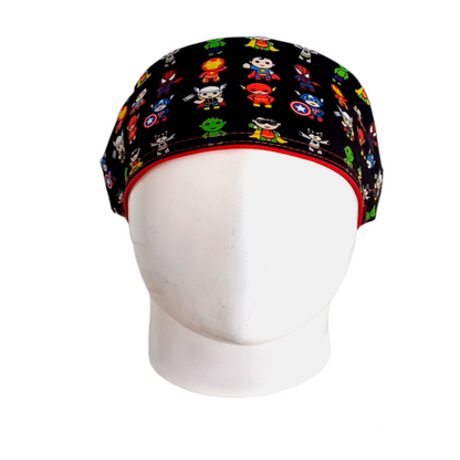 Gorro Quirúrgico Mujer y Portacarnet Superhéroes Baby Negro - gorro antifluido para mujer Doctools - foto 3