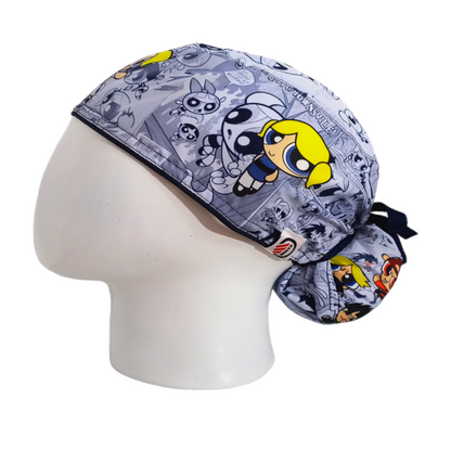 Gorro Quirúrgico Mujer y Portacarnet Burbuja Chicas Superpoderosas Azul Turquesa - gorro antifluido para mujer Doctools - foto 1