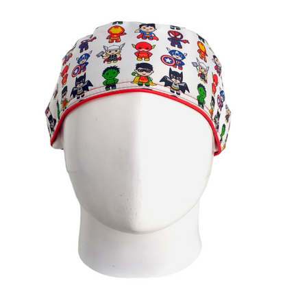 Gorro Quirúrgico Mujer y Portacarnet Superhéroes Baby Blanco - gorro antifluido para mujer Doctools - foto 3