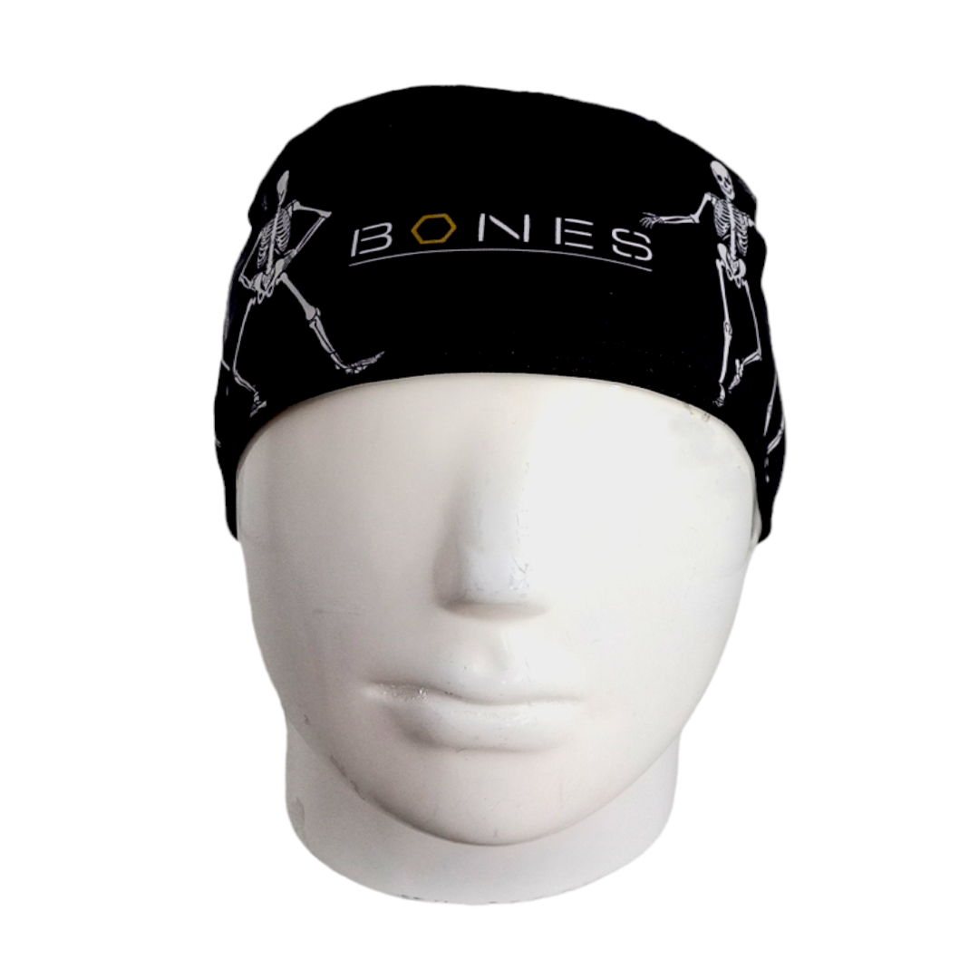 Gorro Quirúrgico Mujer y Portacarnet Huesos Negro - gorro antifluido para mujer Doctools - foto 3