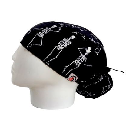 Gorro Quirúrgico Mujer y Portacarnet Huesos Negro - gorro antifluido para mujer Doctools - foto 1