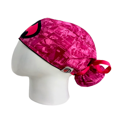Gorro Quirúrgico Mujer y Portacarnet Batgirl Fucsia - gorro antifluido para mujer Doctools - foto 1