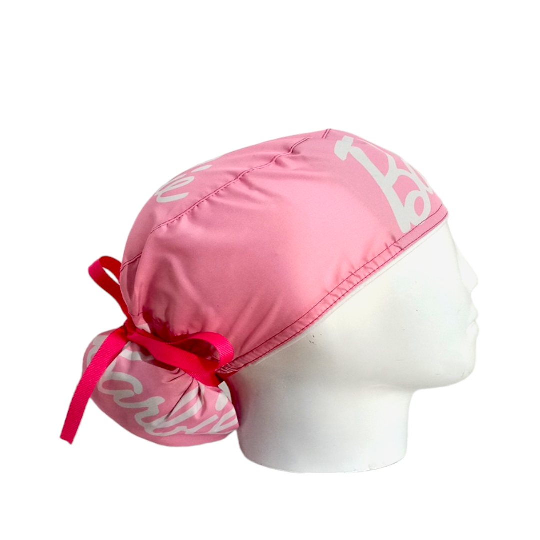 Gorro Quirúrgico Mujer y Portacarnet Barbie Rosa Clásico - gorro antifluido para mujer Doctools - foto 2