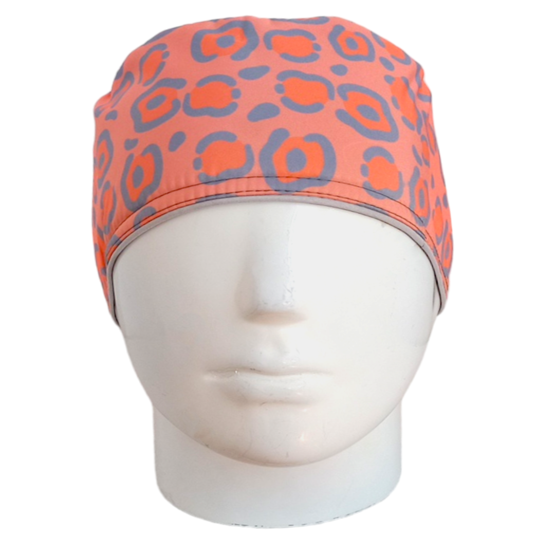 Gorro Quirúrgico Mujer y Portacarnet Animal Print Naranja - gorro antifluido para mujer Doctools - foto 3