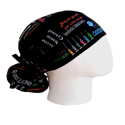 Gorro Quirúrgico Mujer y Portacarnet Anestesiología Negro - gorro antifluido para mujer Doctools - foto 2