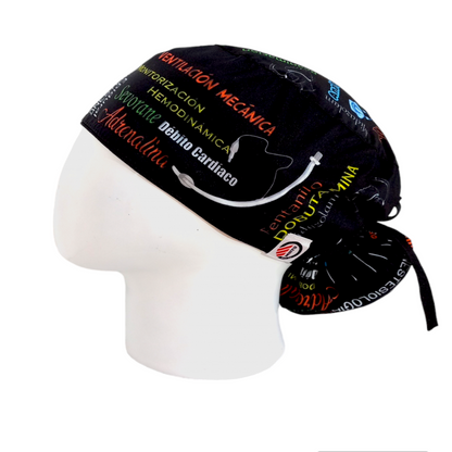 Gorro Quirúrgico Mujer y Portacarnet Anestesiología Negro - gorro antifluido para mujer Doctools - foto 1