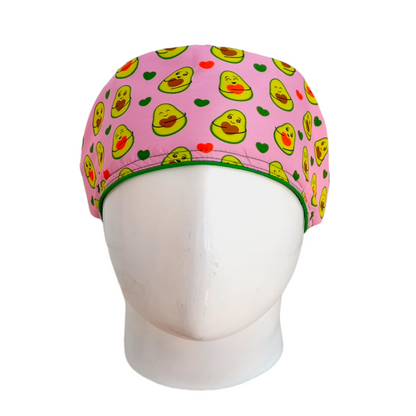 Gorro Quirúrgico Mujer y Portacarnet Aguacates Rosa - gorro antifluido para mujer Doctools - foto 3