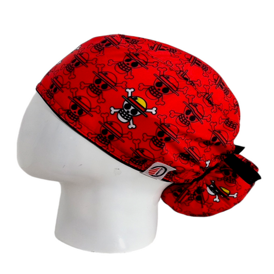 Gorro Quirúrgico Mujer y Portacarnet One Piece Rojo - gorro antifluido para mujer Doctools - foto 1