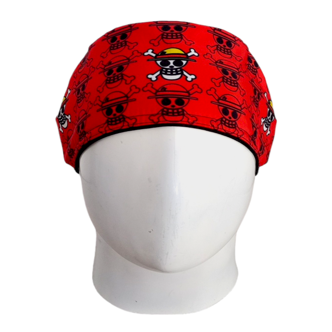 Gorro Quirúrgico Mujer y Portacarnet One Piece Rojo - gorro antifluido para mujer Doctools - foto 3