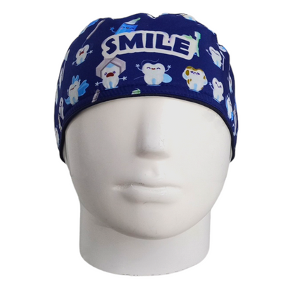 Gorro Quirúrgico Mujer y Portacarnet Smile Azul Oscuro - gorro antifluido para mujer Doctools - foto 3