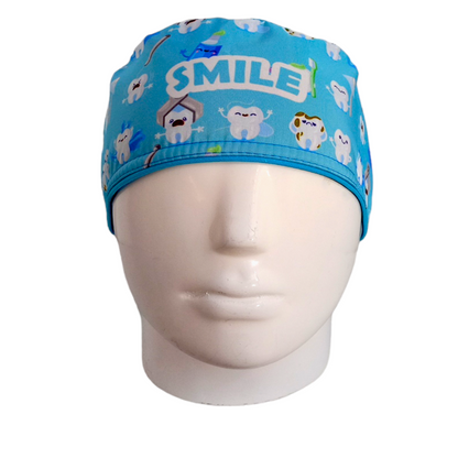 Gorro Quirúrgico Mujer y Portacarnet Smile Azul Claro - gorro antifluido para mujer Doctools - foto 3