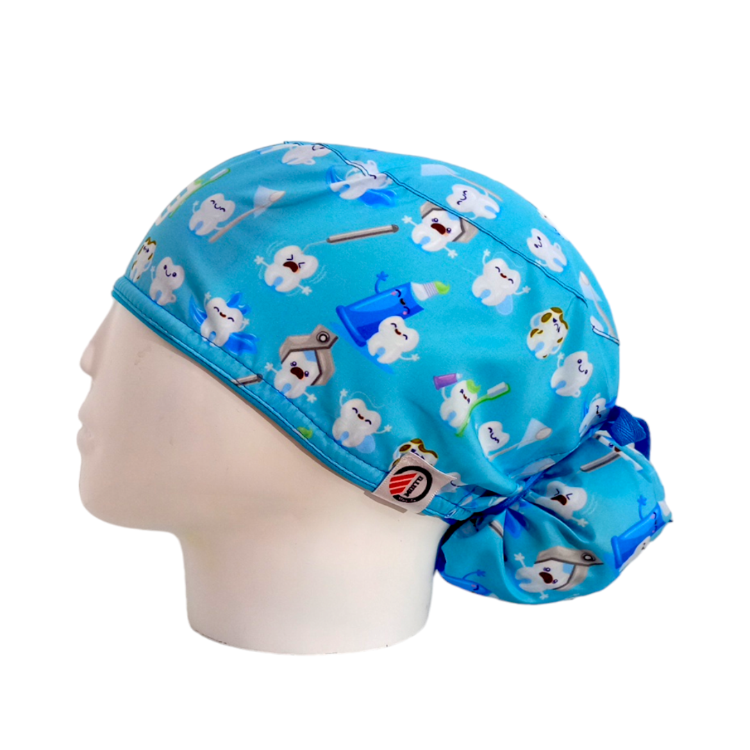 Gorro Quirúrgico Mujer y Portacarnet Smile Azul Claro - gorro antifluido para mujer Doctools - foto 1
