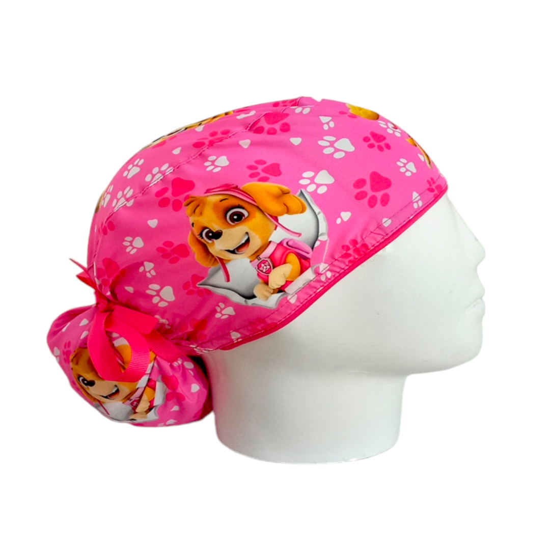 Gorro Quirúrgico Mujer y Portacarnet Sky Rosado Paw Patrol - gorro antifluido para mujer Doctools - foto 2