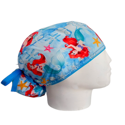 Gorro Quirúrgico Mujer y Portacarnet Sirena Azul - gorro antifluido para mujer Doctools - foto 2