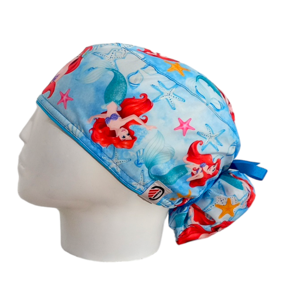 Gorro Quirúrgico Mujer y Portacarnet Sirena Azul - gorro antifluido para mujer Doctools - foto 1