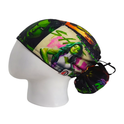 Gorro Quirúrgico Mujer y Portacarnet She-Hulk - gorro antifluido para mujer Doctools - foto 1