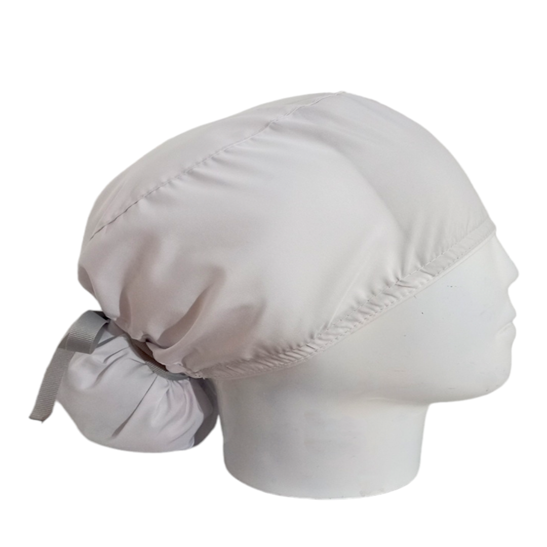 Gorro Quirúrgico Mujer y Portacarnet Unicolor Blanco - gorro antifluido para mujer Doctools - foto 2