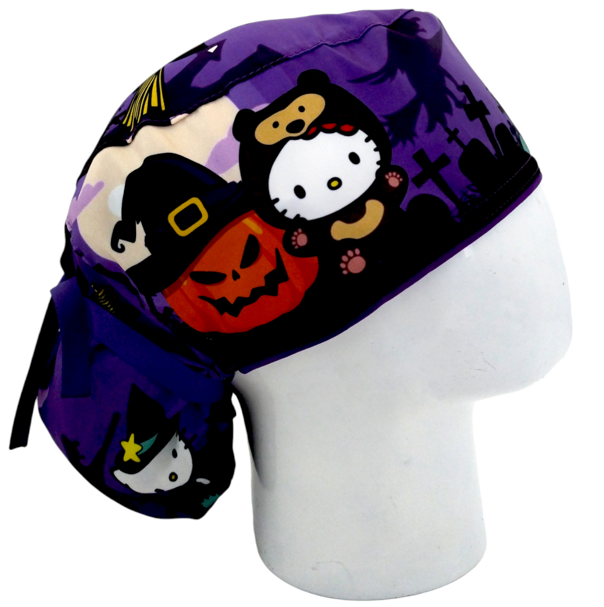 Gorro Quirúrgico Mujer y Portacarnet Hello Kitty Halloween - gorro antifluido para mujer Doctools - foto 2