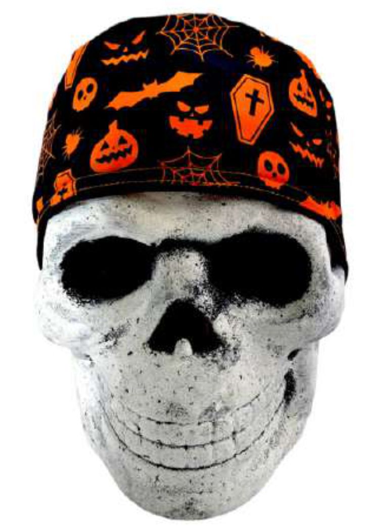 Gorro Quirúrgico Mujer y Portacarnet Calabazas Naranja - gorro antifluido para mujer Doctools - foto 3